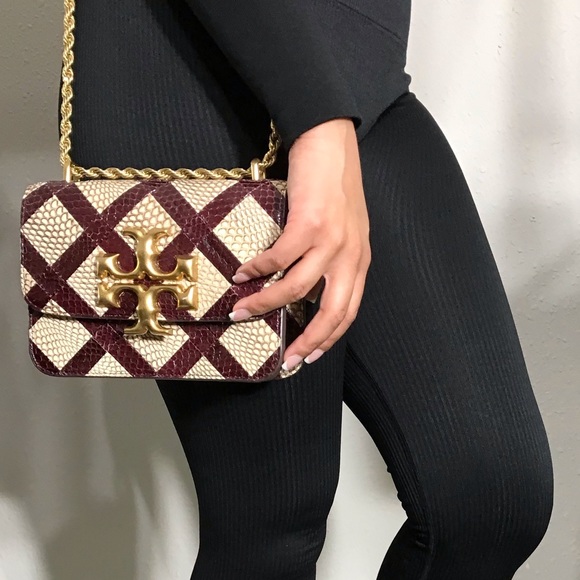 SOLD LIMITED Tory Burch Eleanor Snakeskin Crossbody Camera Bag - Picture 7 of 17